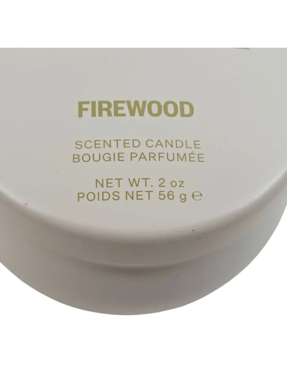 Apotheke Mini Tin Candle Firewood Scent 2oz White Tin 15 Hour Burn Time